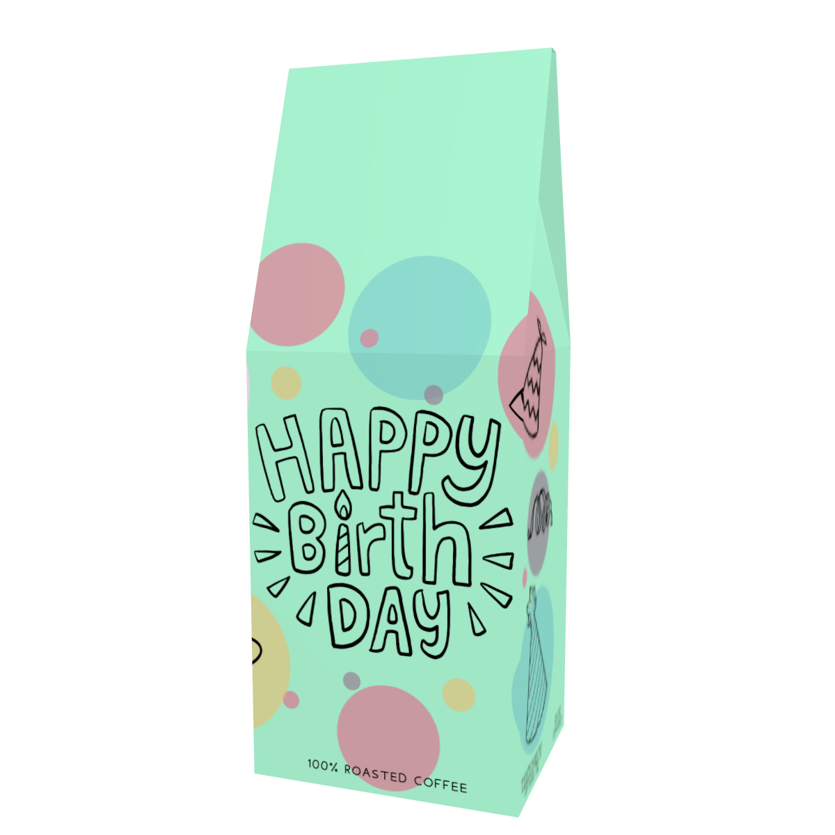 Personalized Birthday Coffee Box - Front View featuring main design
